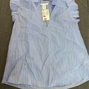 H&M Blue Striped Blouse